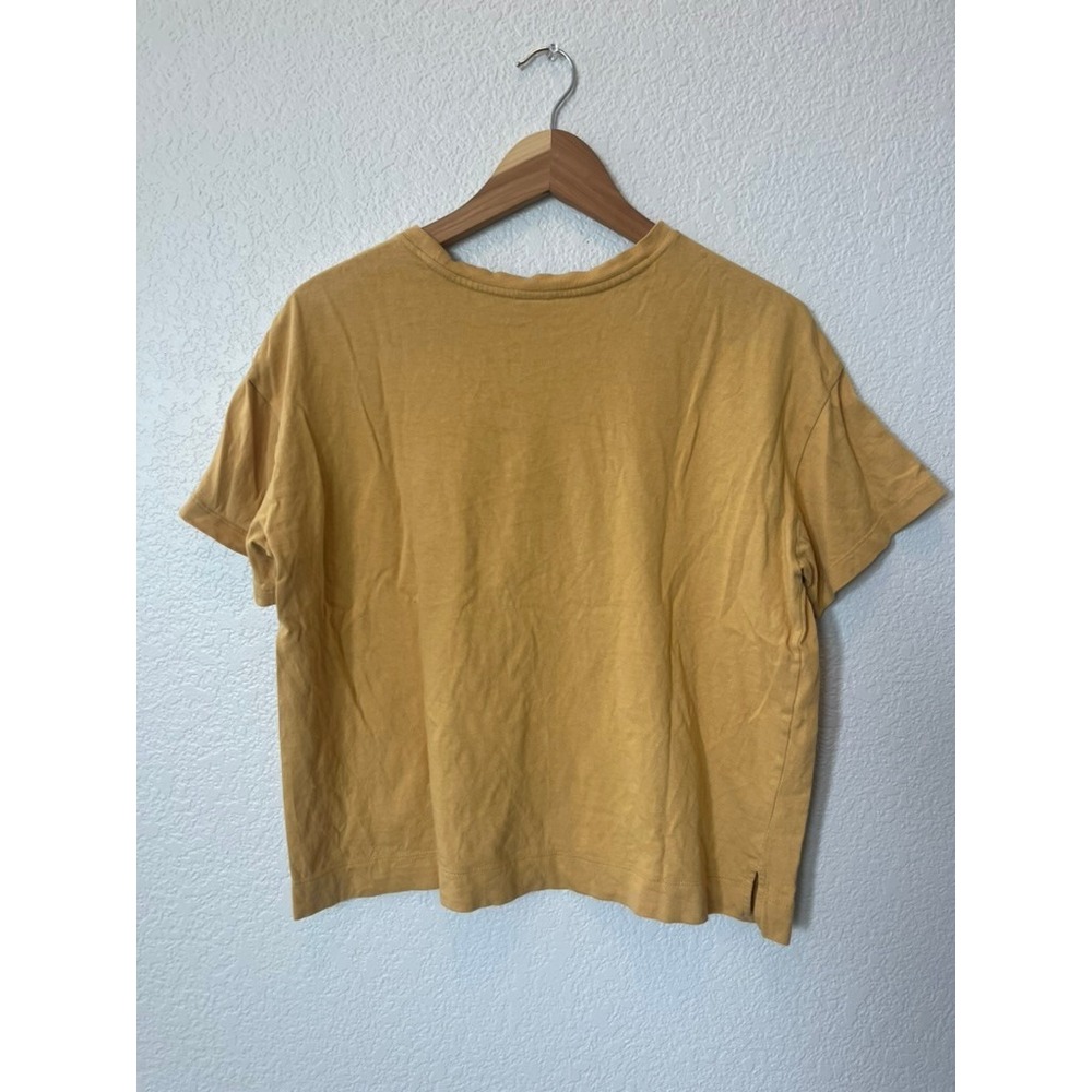 Old Navy Vintage Tee Mustard Yellow Cotton Short Sleeve Boxy Crop Top Womens M - Picture 2 of 6